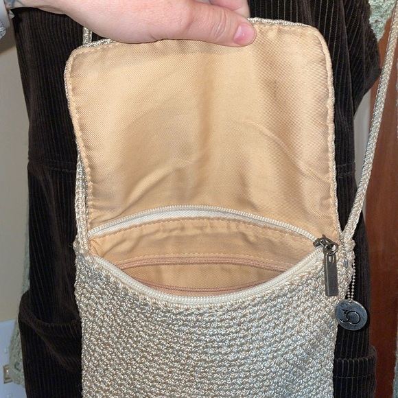 The Sak womens purse crossbody bag knit tan with metalic neutral lightweight - Picture 2 of 10